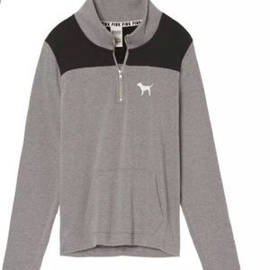 PINK Gray Quarter zip Pullover